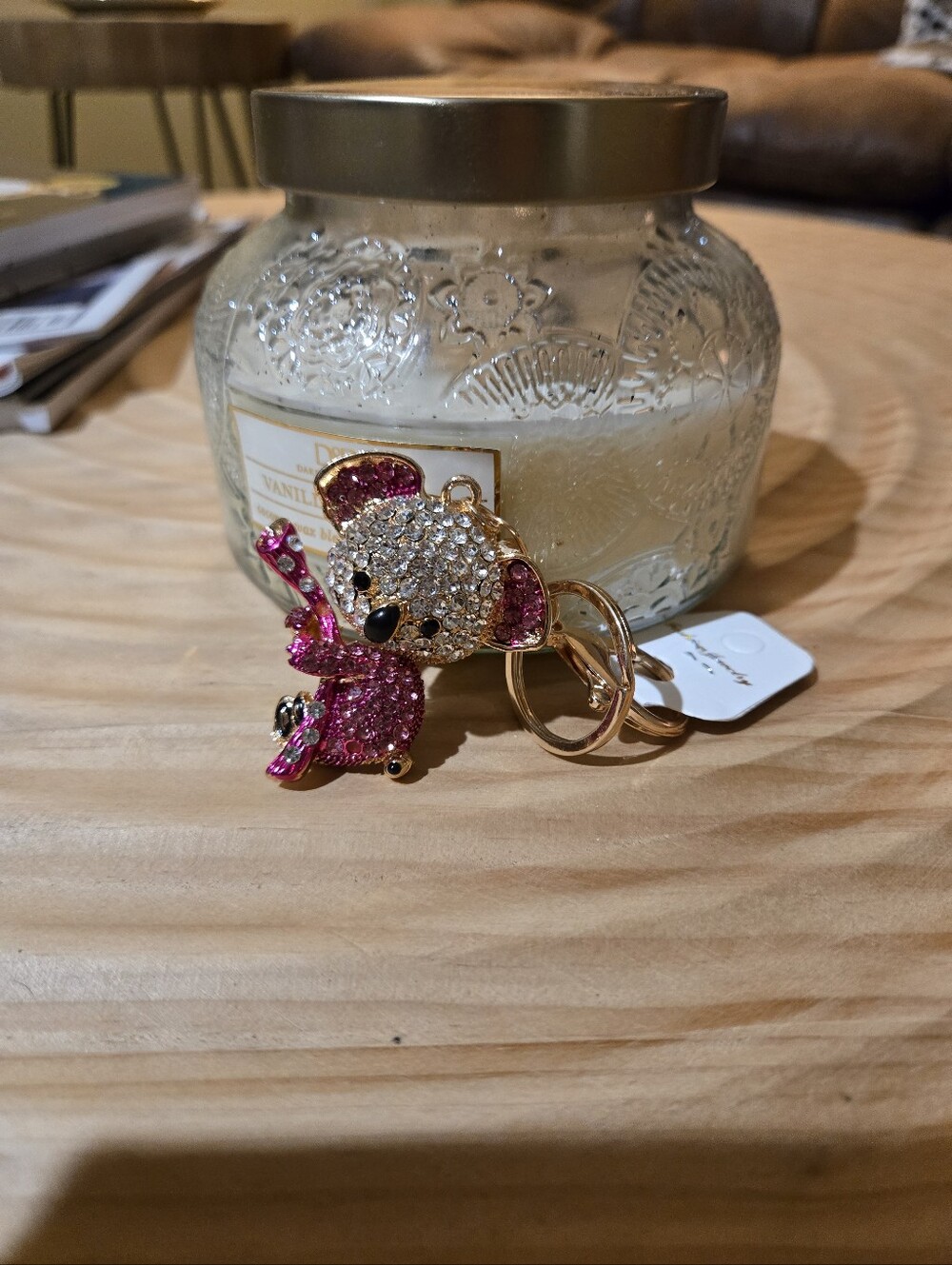 Rhinestone Koala Bear Bobble Head Bag Charm & Keychain NEW Pink /Purple/ RedRose - Picture 3 of 5